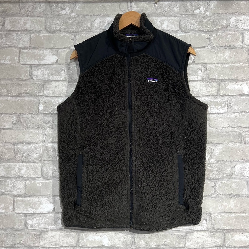 Patagonia Retro X Fleece Womens XL Dark Gray Full Zip Fuzzy Sherpa Outdoor Vest